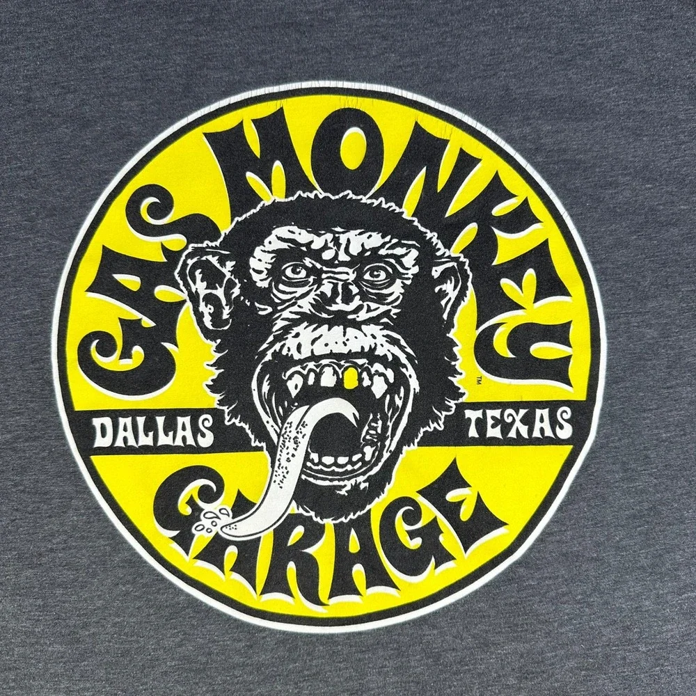Gas Monkey Garage‎ Mens T-Shirt XL Gray Dallas Texas Graphic Tee Fast N Loud